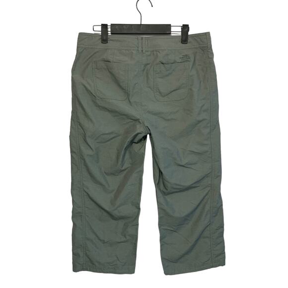The North Face Cropped Drawstring Waist Pants Women's Sz 8 Gray Green Gorpcore - Picture 2 of 6